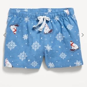 Matching Flannel Polar Bear Pajama Shorts